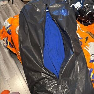 Black Garment Bag with blue graduation  gown